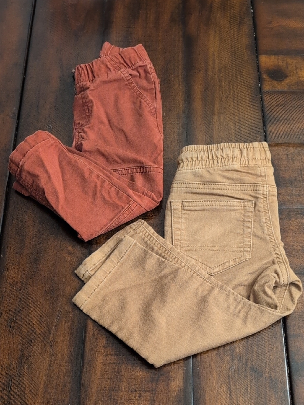 Cat & Jack Toddler 2T Rust Red and Tan Pull-On Casual Pants - 2-Pack